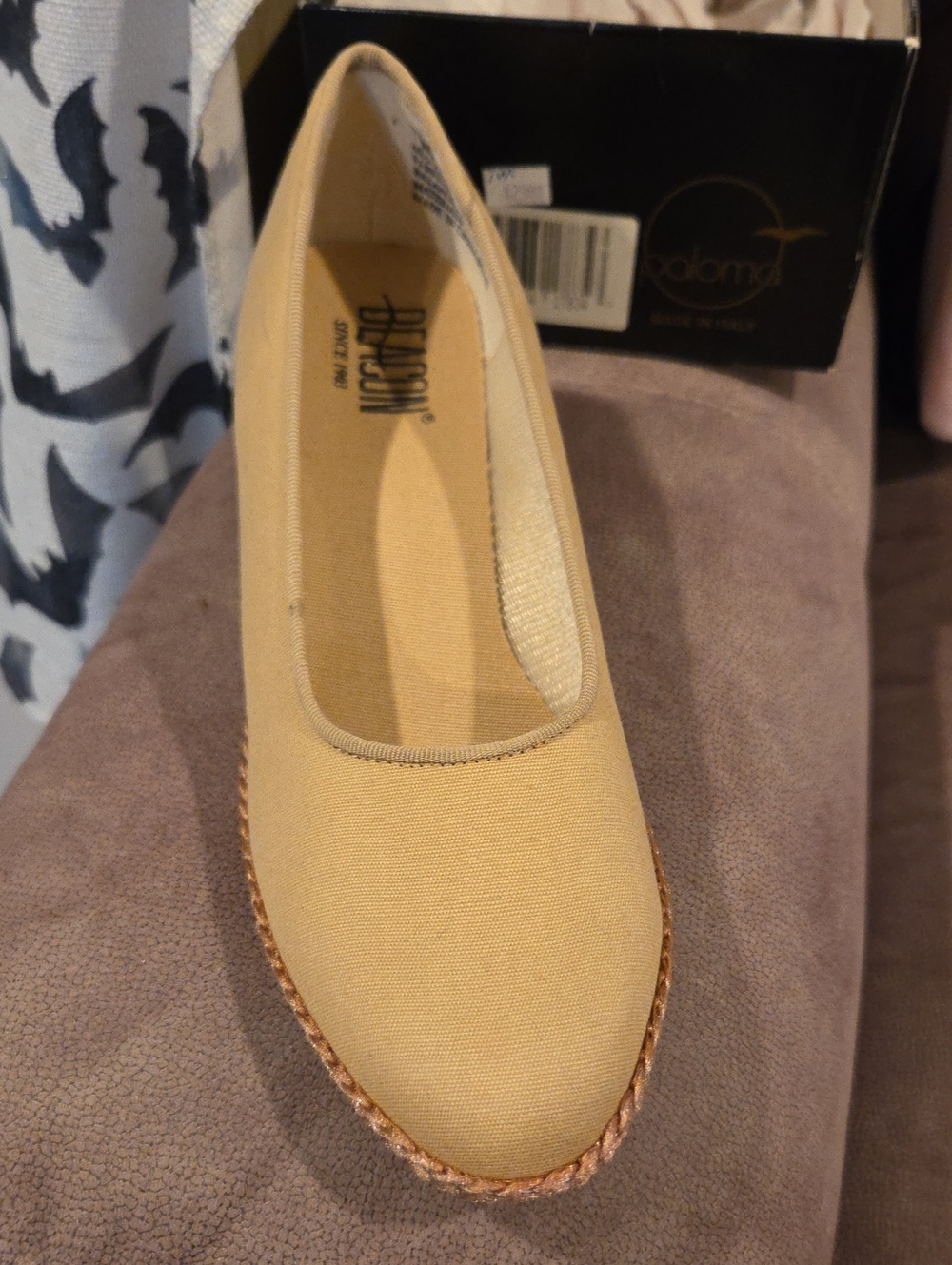 Dr. Scholl's Women's Tan Canvas Espadrille Ballet Flat